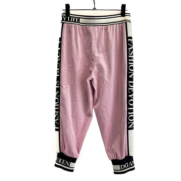 Dolce & Gabbana Queen Of My Life Fashion Devotion Velvet Sweatpants- 40 US 6 - Picture 1 of 8